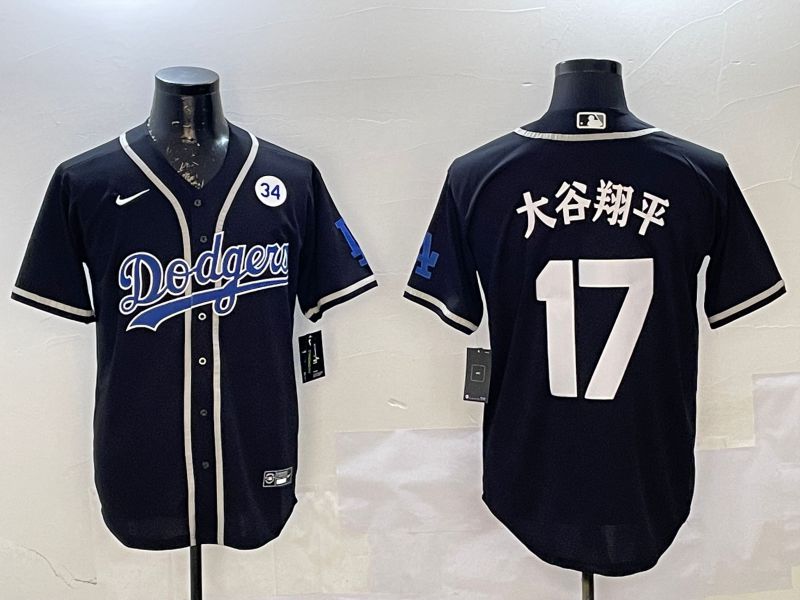 Men Los Angeles Dodgers 17 Ohtani Black Fashion Game 2025 Nike MLB Jersey style 3016